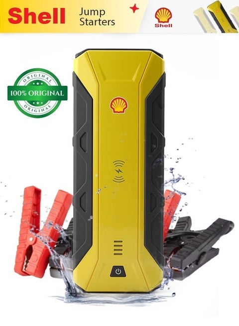 【Shell Premium】1200A Car Jump Starter & 16000mAh Power Bank | Wireless Charger, Car Jumper Starter for Truck & SUV, Portable Jump Starter Boost with LED Light & Smart Safety Protection